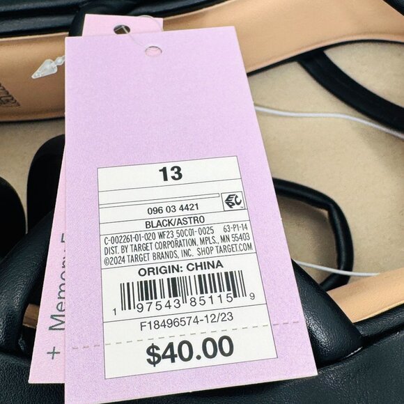 Wild Fable Black Astro Strappy Heels 4" Platform w/ Memory Foam Womens Sz 13 NIB - Picture 2 of 9